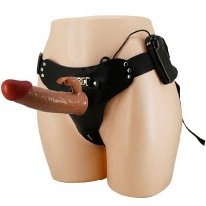 Pretty Love - Marion Harness Cuecas Universais Com Dildo Vibratório 19 Cm Marrom