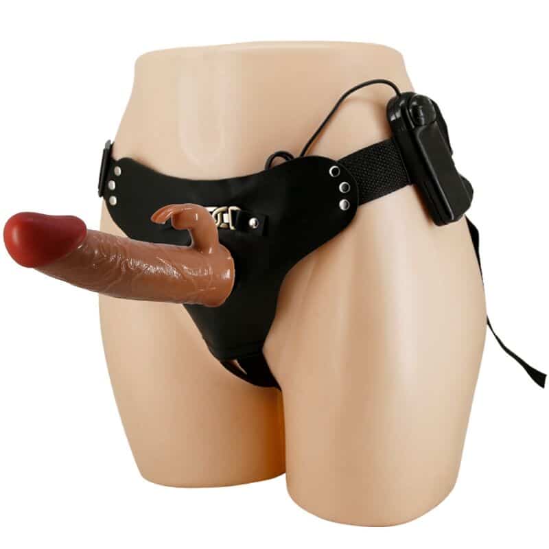 Pretty Love - Marion Harness Cuecas Universais Com Dildo Vibratório 19 Cm Marrom
