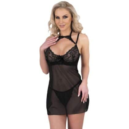 Livco Corsetti Fashion - Conjunto Binella Babydoll + Tanga Preto