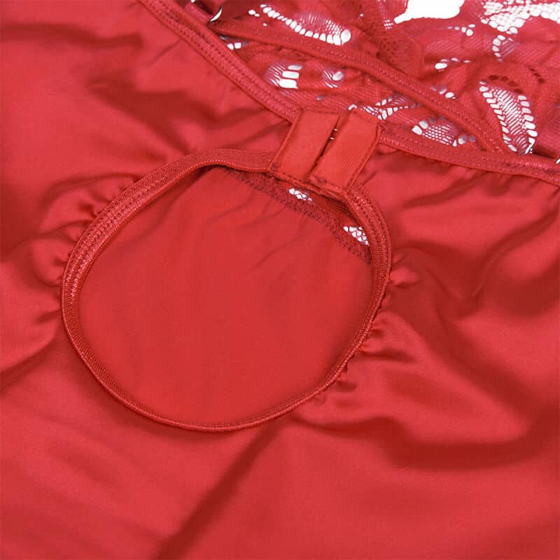 Subblime - Babydoll De Cetim Com Renda Vermelha S/M - Image 10