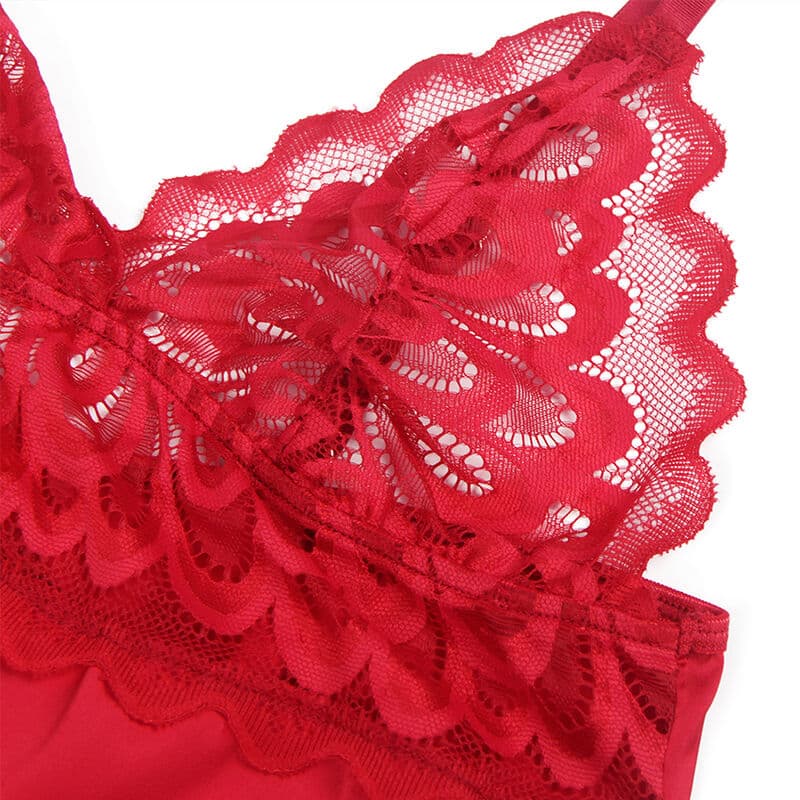 Subblime - Babydoll De Cetim Com Renda Vermelha S/M - Image 8
