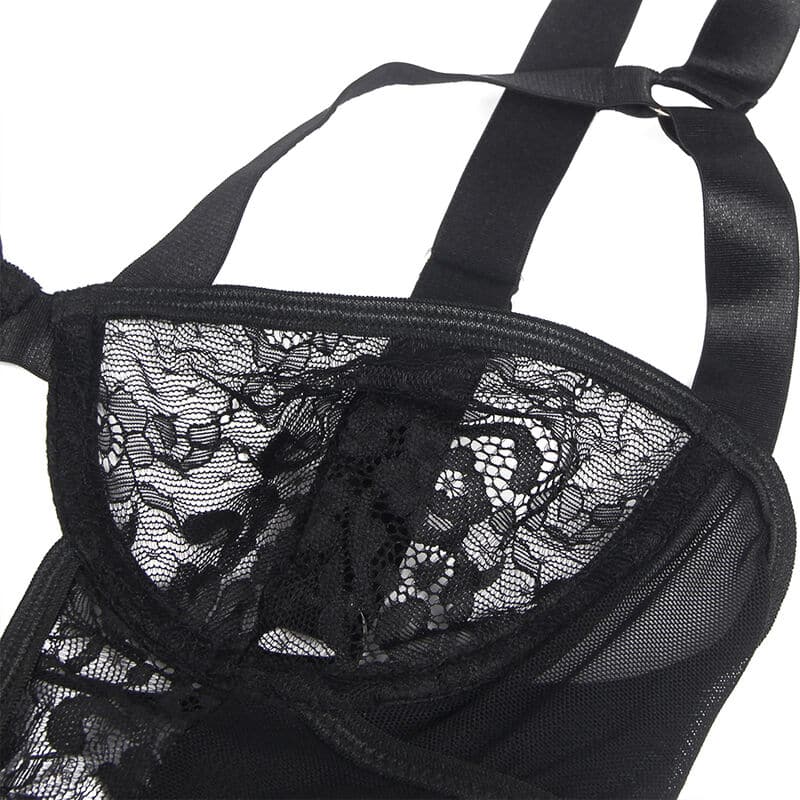 Subblime - Teddy Com Liga Com Detalhe Renda E Tiras Preto L/Xl - Image 7