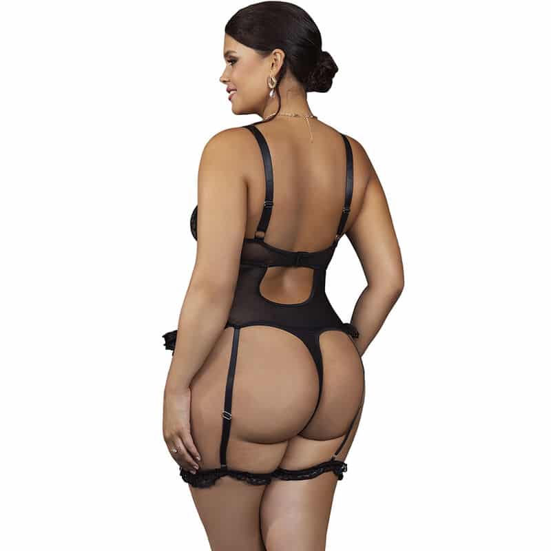 Subblime - Teddy Com Liga Com Detalhe Renda E Tiras Preto L/Xl - Image 3
