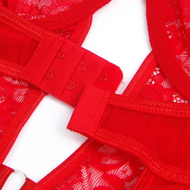 Subblime - Teddy Com Liga Com Detalhe Renda E Tiras Vermelha S/M - Image 8