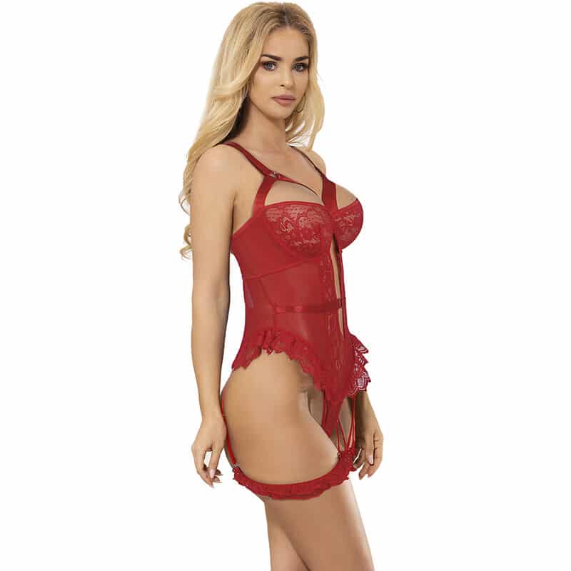 Subblime - Teddy Com Liga Com Detalhe Renda E Tiras Vermelha S/M - Image 2