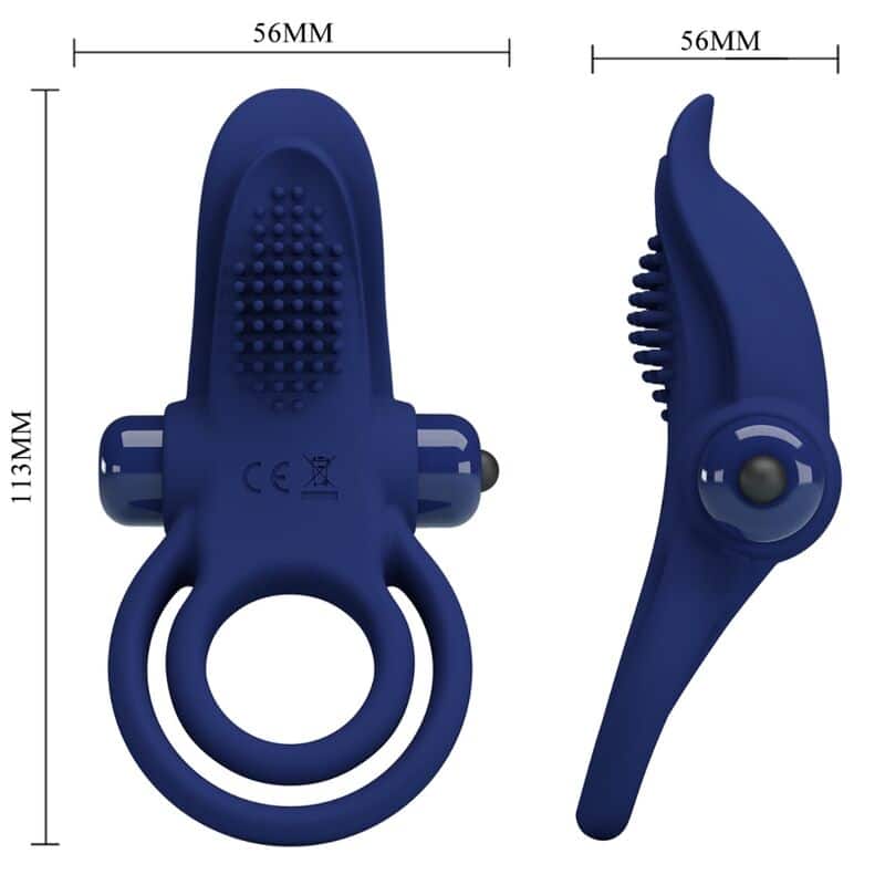 Pretty Love - Bronson Anel Duplo Com Vibrao Azul - Image 6