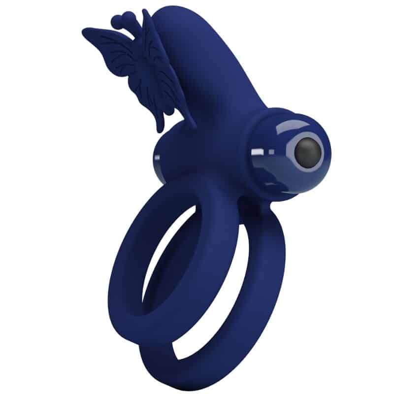 Pretty Love - Jamele Anel Duplo Com Estimulador De Vibrao E Borboleta Azul - Image 2