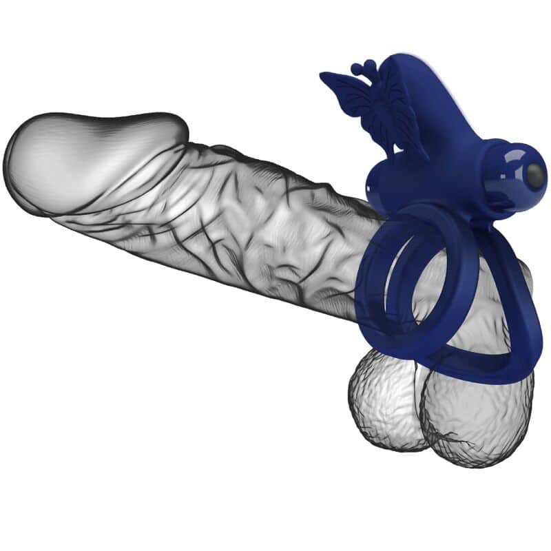 Pretty Love - Jamele Anel Duplo Com Estimulador De Vibrao E Borboleta Azul - Image 6