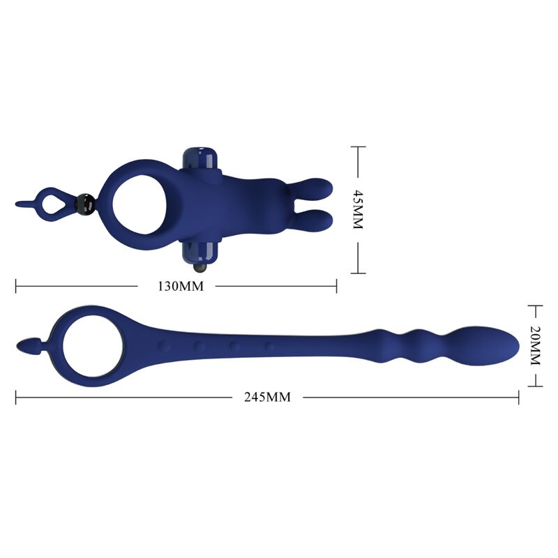 Pretty Love - Ayad Anel Vibrador Coelho Com Plug Azul - Image 8