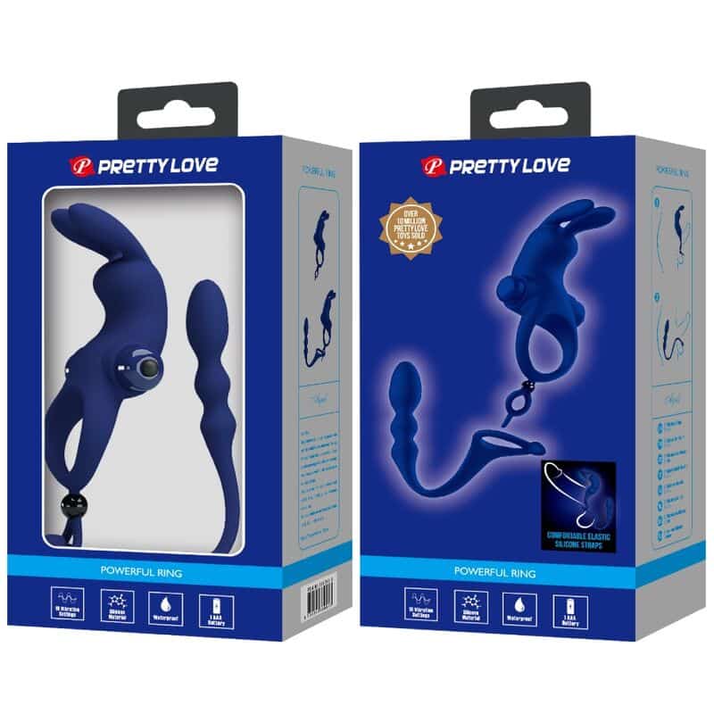 Pretty Love - Ayad Anel Vibrador Coelho Com Plug Azul - Image 11