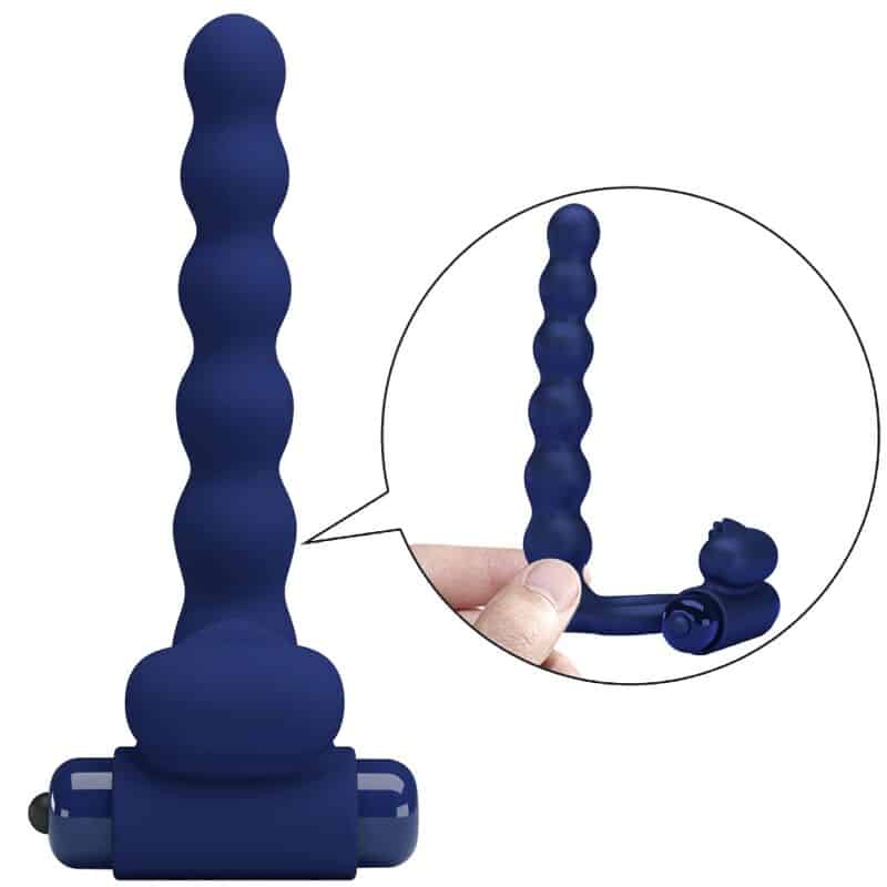 Pretty Love - Ajmal Anel Vibrador Com Plug Azul - Image 5