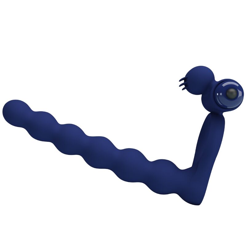 Pretty Love - Ajmal Anel Vibrador Com Plug Azul - Image 2
