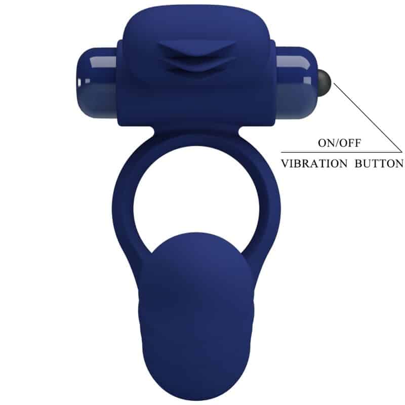 Pretty Love - Ajmal Anel Vibrador Com Plug Azul - Image 9