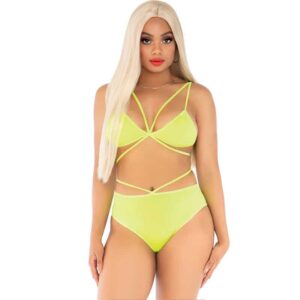Leg Avenue - Top E Calça Amarelo Com Alças