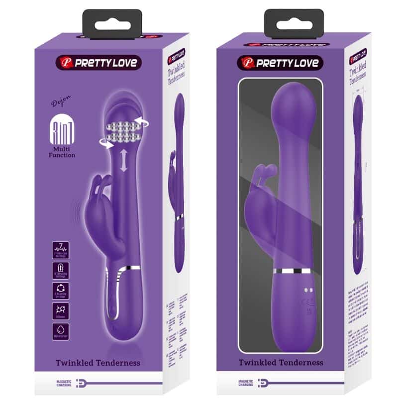 Pretty Love - Dejon Vibrador Coelho 3 Em 1 Multifuno Roxo - Image 11