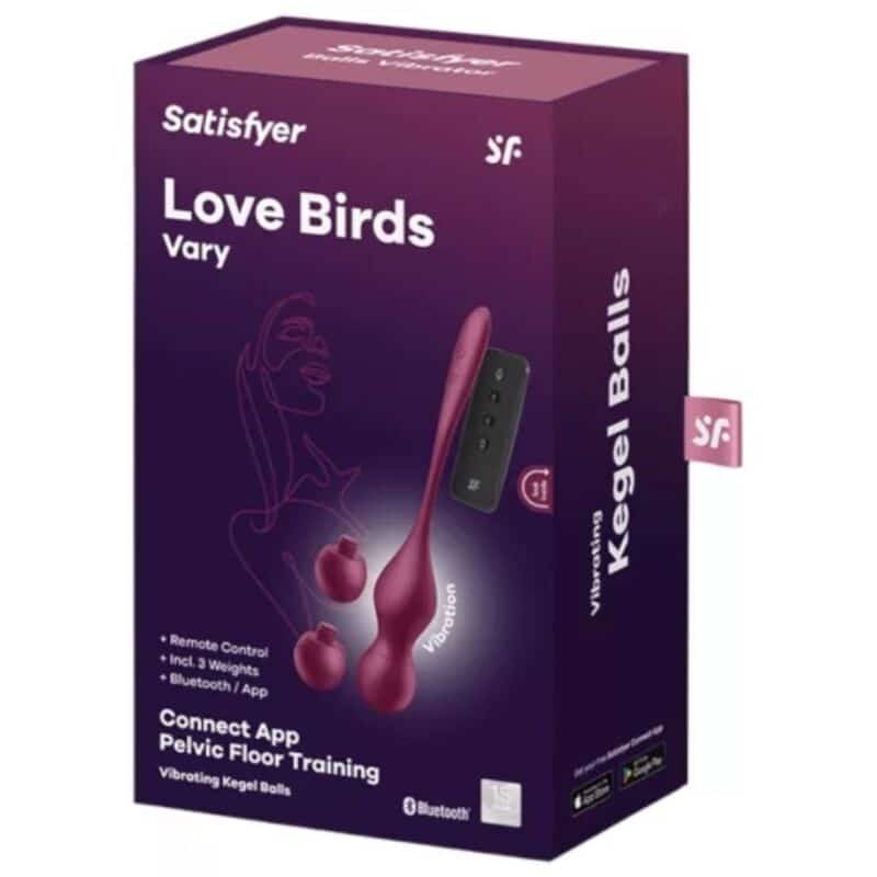 Satisfyer - Love Birds Vary Bolas Vibratórias Aplicativo Gratuito Vinho Tinto - Image 5