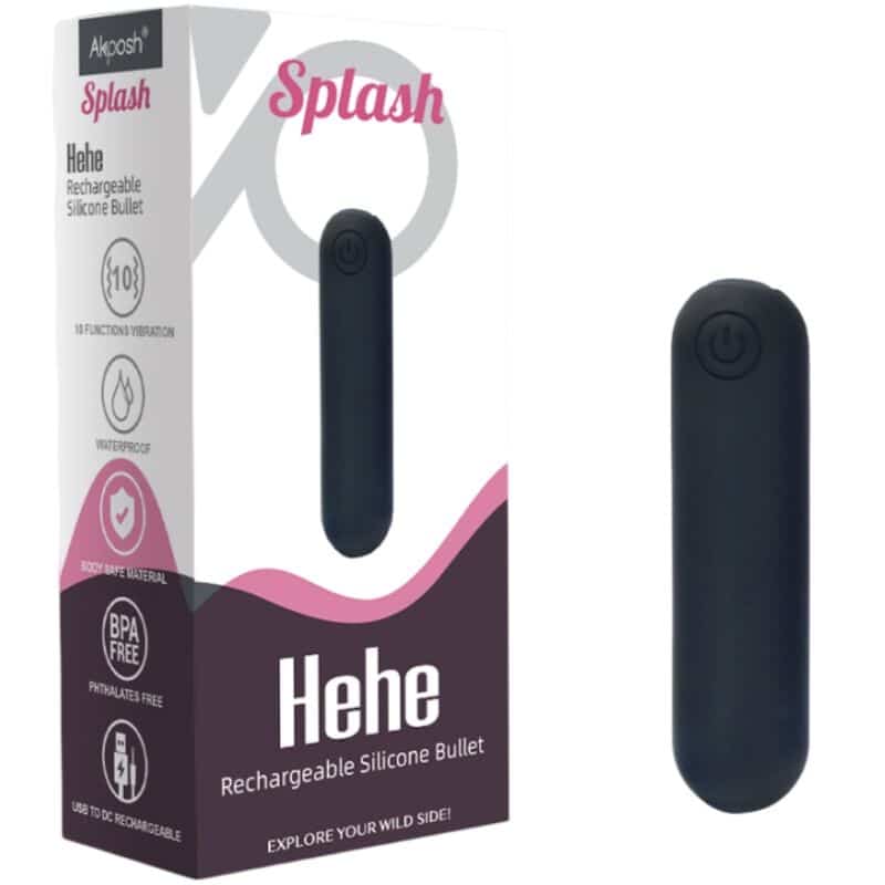 Armony -Splash Hehe Vibrador Bala Silicone 10 Vibrações 65 X 15 Cm Preto - Image 6