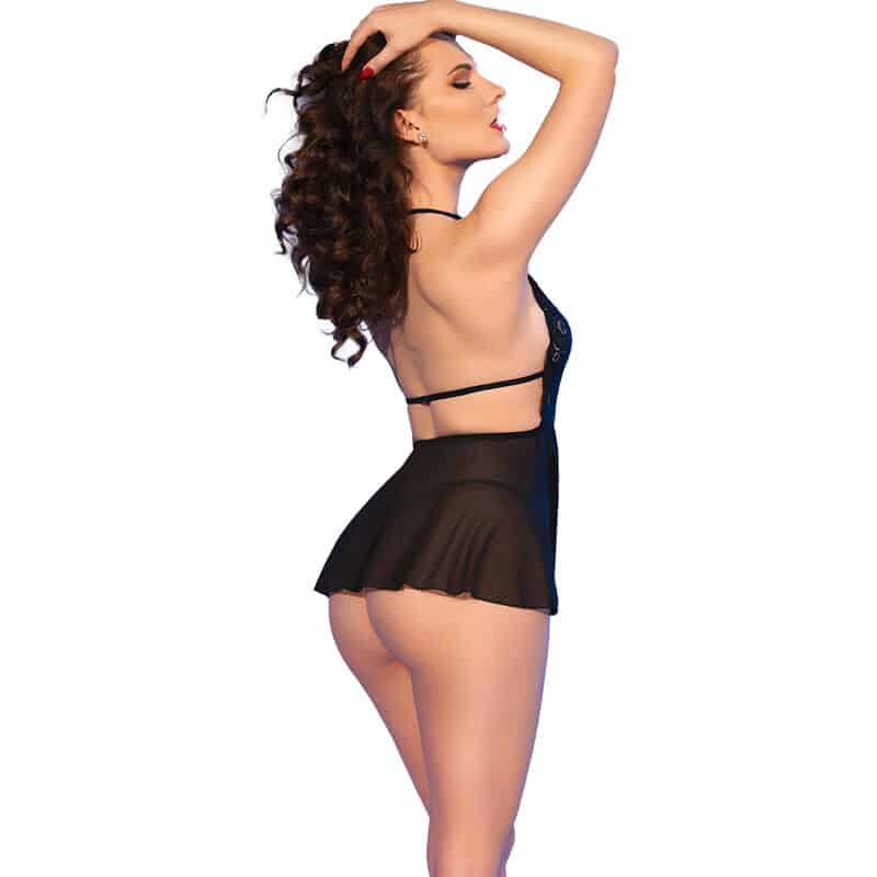 Chilirose - Cr 4720 Babydoll E Tanga Preta S - Image 2