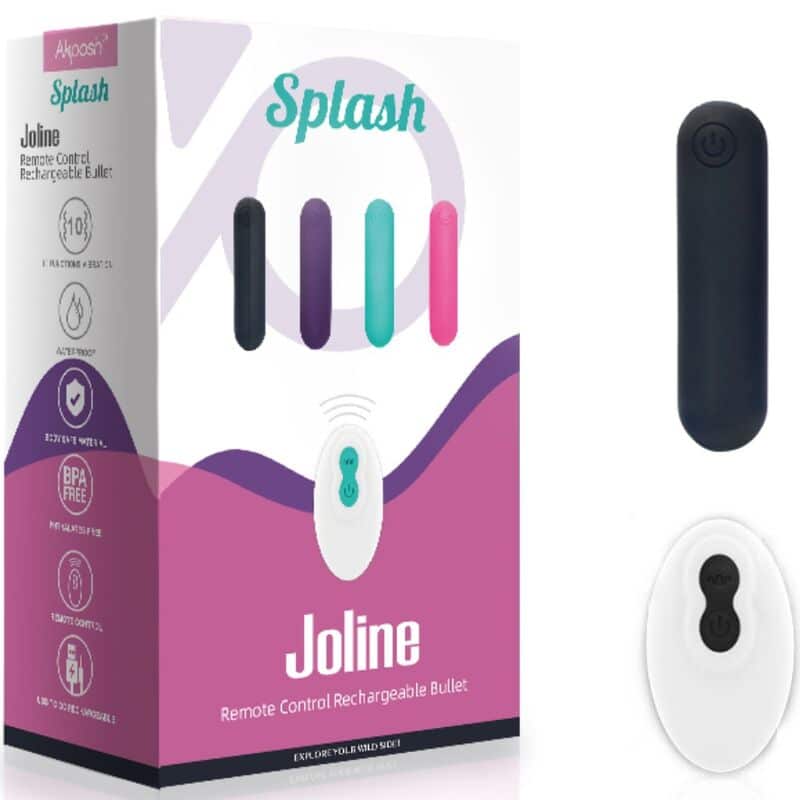 Armony - Splash Joline Vibrador Bala Silicone Controle Remoto 10 Vibrações 65 X 15 Cm Preto - Image 5