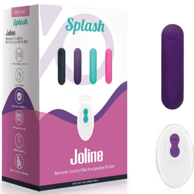 Armony - Splash Joline Vibrador Bala Silicone Controle Remoto 10 Vibrações 65 X 15 Cm Roxo - Image 6