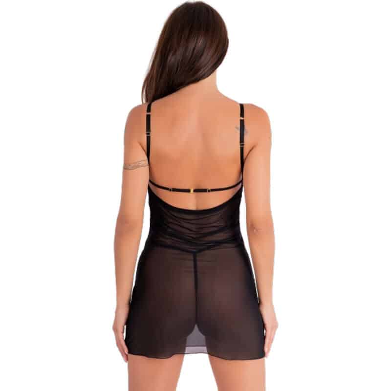 Livco Corsetti Fashion - Krolina Lc 90734 Chemise + Tanga Preta S/M - Image 2