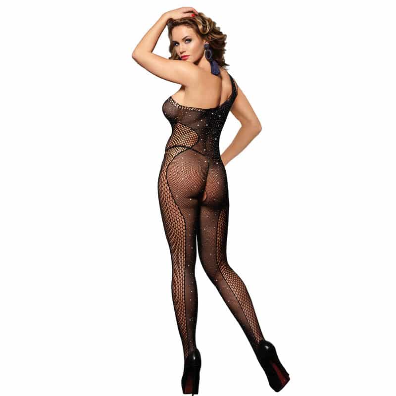 Subblime - 952037 Bodystocking De Alta Costura Com Diamantes Preto Tamanho Único - Image 2