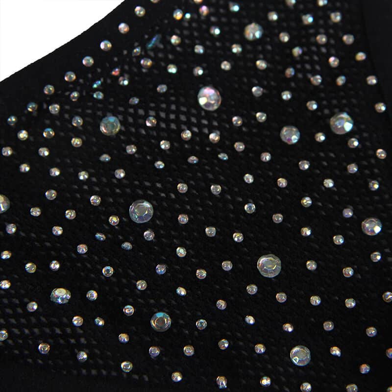 Subblime - 952174 Bodystocking De Rede Com Luvas E Diamantes Preto Tamanho Único - Image 9