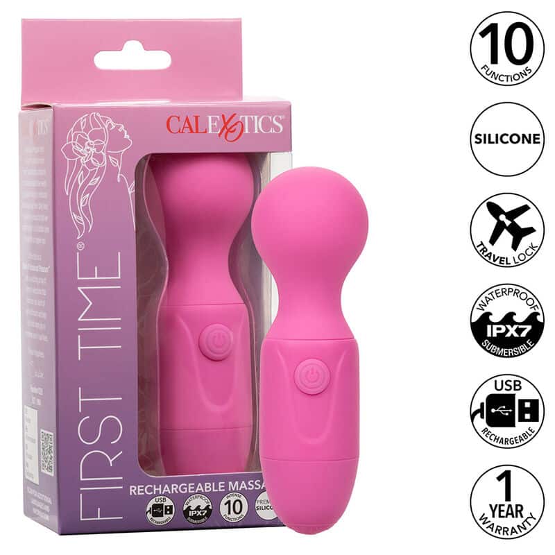 Calexotics - First Time Massageador Recarregável 10 Vibrações Rosa