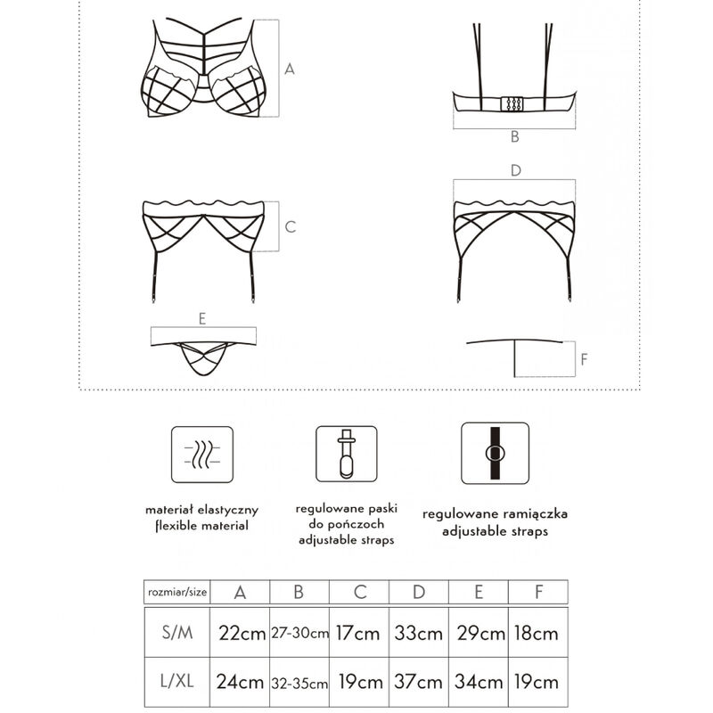 Livco Corsetti Fashion - Soledad Lc 20217 Sutiã + Calcinha + Cinta Liga S/M - Image 4