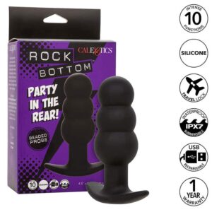 Calexotics - Rock Bottom Plug Anal Com Esferas 10 Vibrações Silicone Preto