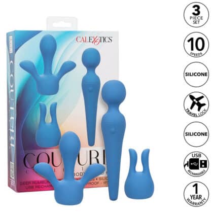 Calexotics - Couture Kit Vibrador Wand 10 Vibrações Azul