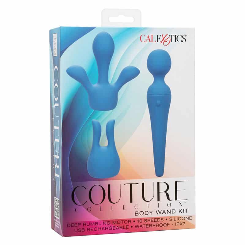 Calexotics - Couture Kit Vibrador Wand 10 Vibrações Azul - Image 11