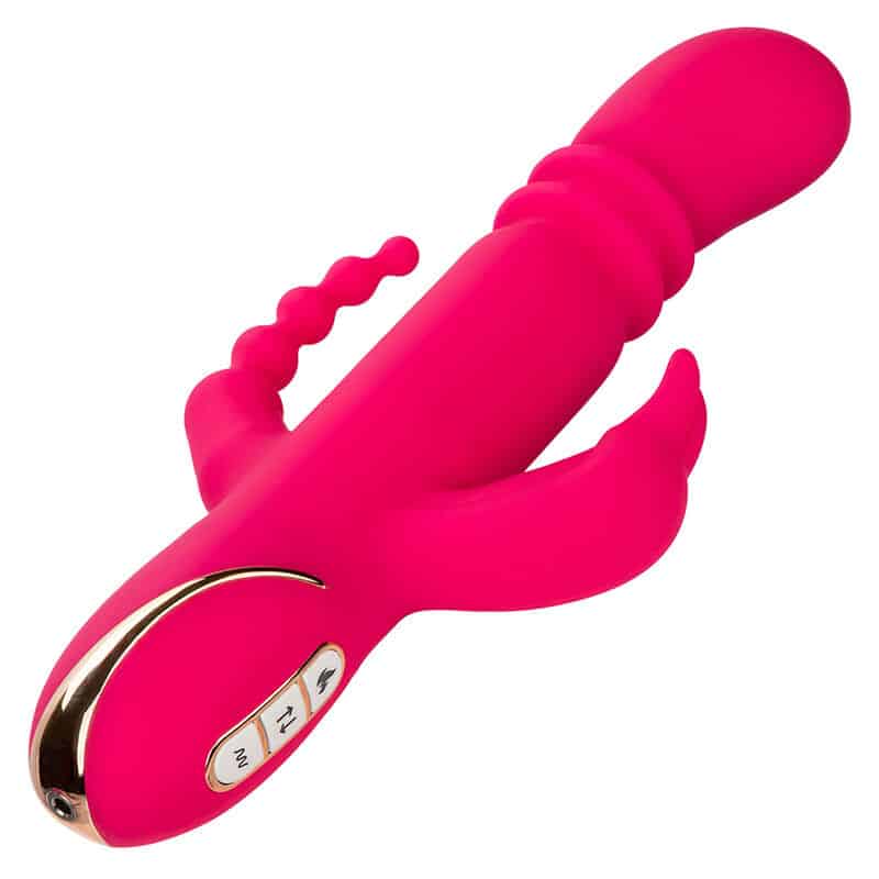 Calexotics - Jack Fantasy Vibrador Triplo Aquecido Coelho Rosa - Image 3