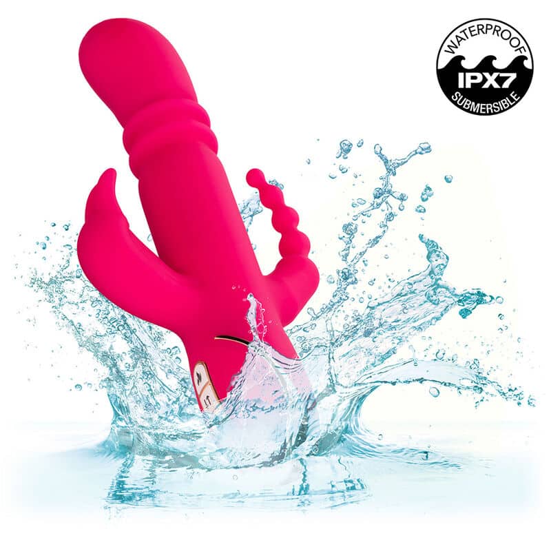 Calexotics - Jack Fantasy Vibrador Triplo Aquecido Coelho Rosa - Image 9