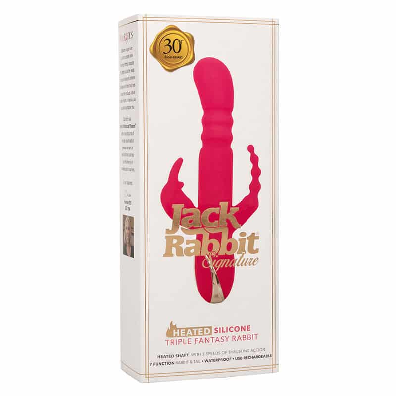 Calexotics - Jack Fantasy Vibrador Triplo Aquecido Coelho Rosa - Image 10