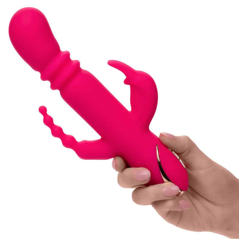 Calexotics - Jack Fantasy Vibrador Triplo Aquecido Coelho Rosa - Image 6