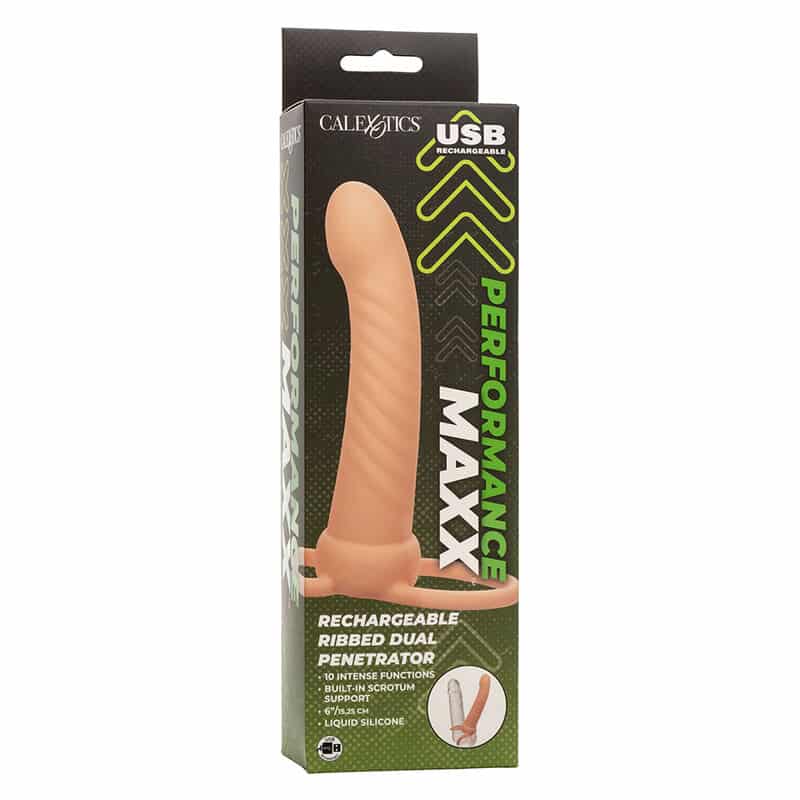 Calexotics - Maxx Ribbed Dual Penetrator 10 Vibrações Carne - Image 11
