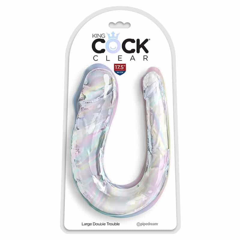 King Cock - Double Trouble Dildo Duplo 44 Cm Transparente - Image 2