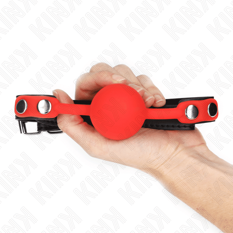 KINK - BOLA SILICONE VERMELHA MORDAÇA 4 CM 60 X 2 CM - Image 4