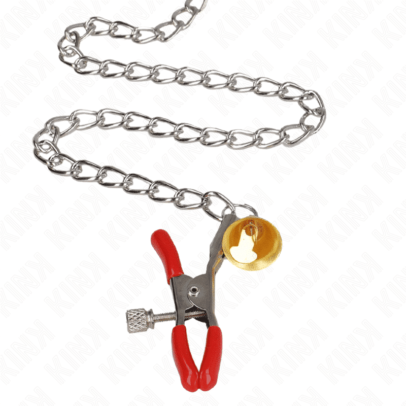 Kink - Bell Triple Nipple And Clit Camps Vermelho Com Corrente 30 Cm - Image 4