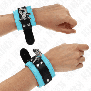 Kink - Retenções De Pulso Fecháveis Premium Preto / Azul Ajustáveis 21-28 Cm X 5,5 Cm