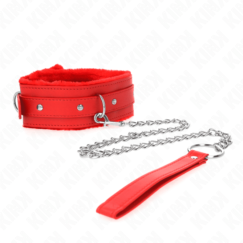 Kink - Colar Com Trela 65 Cm Com Restrições Vermelho 36-42 Cm X 5,5 Cm - Image 2