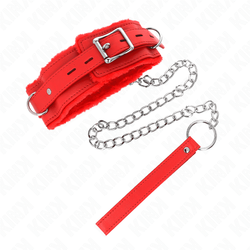 Kink - Colar Com Trela 65 Cm Com Restrições Vermelho 36-42 Cm X 5,5 Cm - Image 3