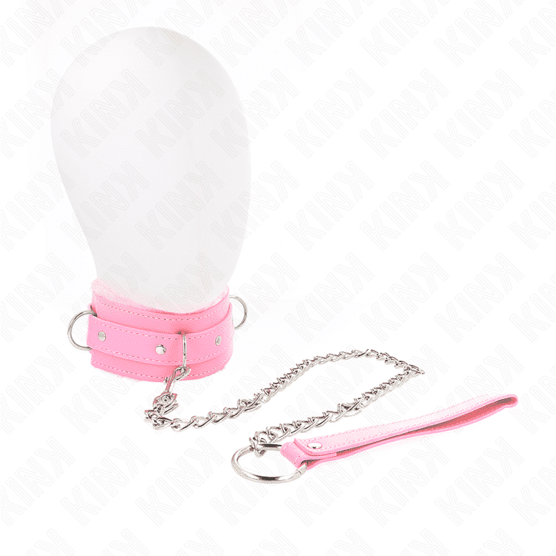 Kink - Colar Com Trela 65 Cm Com Restrições Rosa 36-42 Cm X 5,5 Cm
