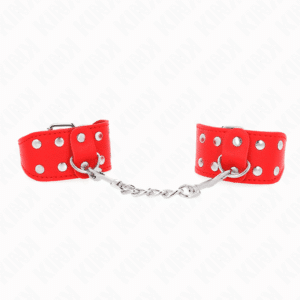 Kink - Pulseiras Com Linha Dupla De Pregos Ajustáveis Vermelho