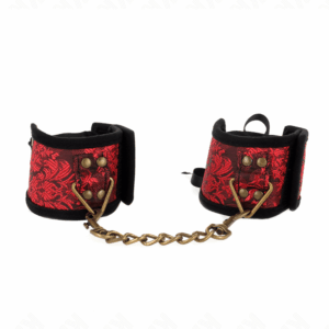 Kink - Almofadas De Pulso Scandal Vermelho-Preto Detalhes De Renda 24,5 Cm X 6,5 Cm