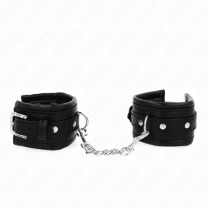 Kink - Retenções De Pulso Com Fivela De Rhinestone Preto Ajustáveis 25-32 Cm X 5,5 Cm