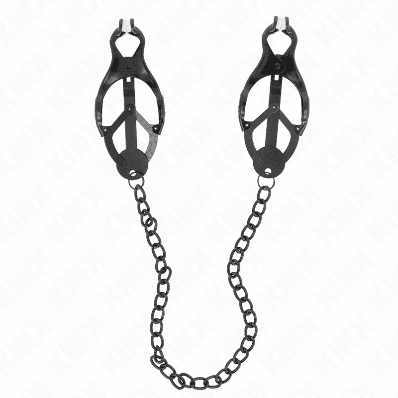 Kink - Pinças De Trevo Japonês Com Corrente Preta 30 Cm