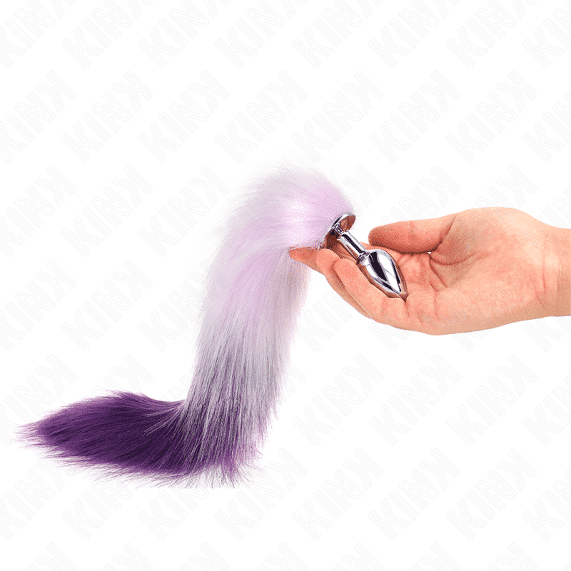 Kink - Plug Anal Tamanho S 7 X 3 Cm Com Cauda Sintética 40 Cm Roxo