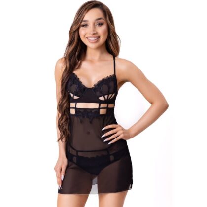 Livco Corsetti Fashion - Maia 20247 Babydoll + Tanga Preta S/M